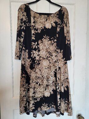 Black floral Dress Size 14